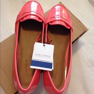 BRAND NEW ZARA coral flat loafers